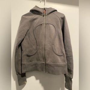 Lululemon full zip, Scuba hoodie, grey/orange
